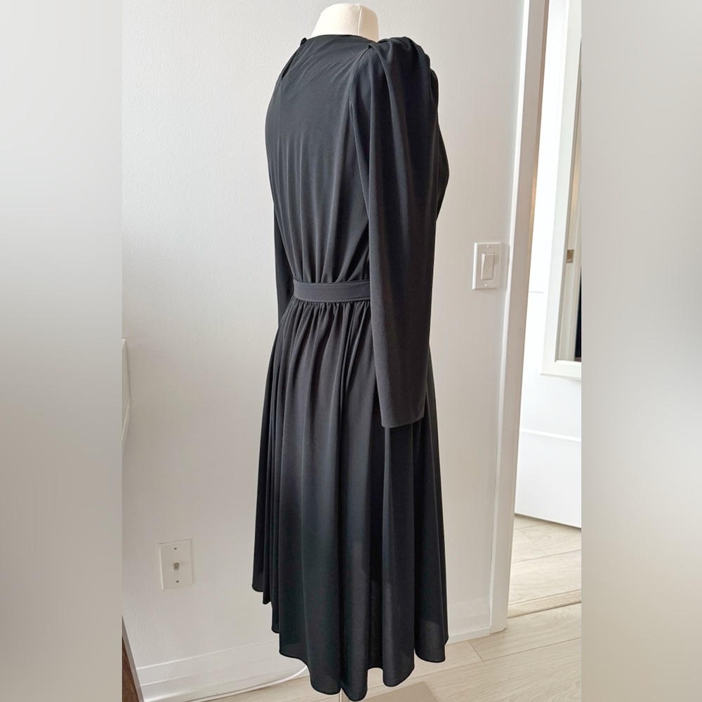 Vintage Joseph Ribkoff Black Draped Midi Dress – Rare Find, Fits S–M - Picture 6 of 10